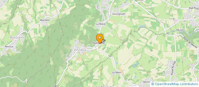 localisation de l'entreprise MONSIEUR FABIEN MONTAGNE  VINZIEUX