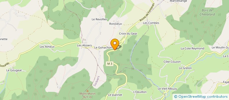 localisation de l'entreprise MONSIEUR FABIEN PONCET  VIRICELLES