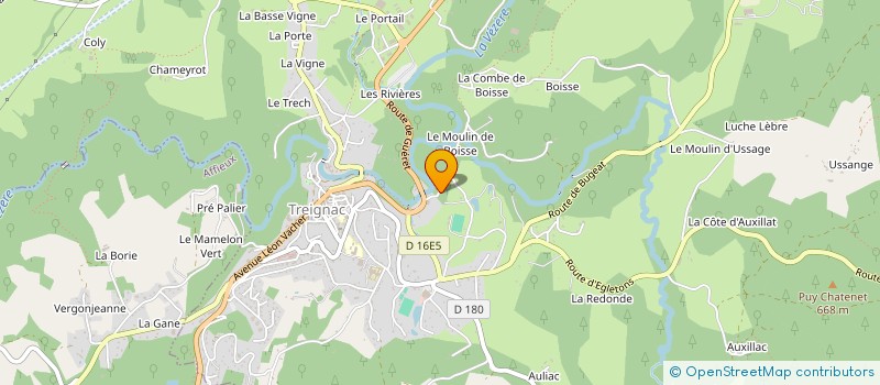 localisation de l'entreprise MONSIEUR FABIEN PUJOL  TREIGNAC