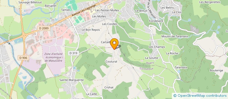 localisation de l'entreprise MONSIEUR FABIEN VALETTE  ESCOUTOUX