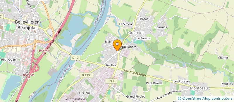 localisation de l'entreprise MONSIEUR FABRICE BERNOLLIN à GUEREINS