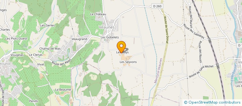 localisation de l'entreprise MONSIEUR FABRICE CASTELLO  MERCUROL-VEAUNES