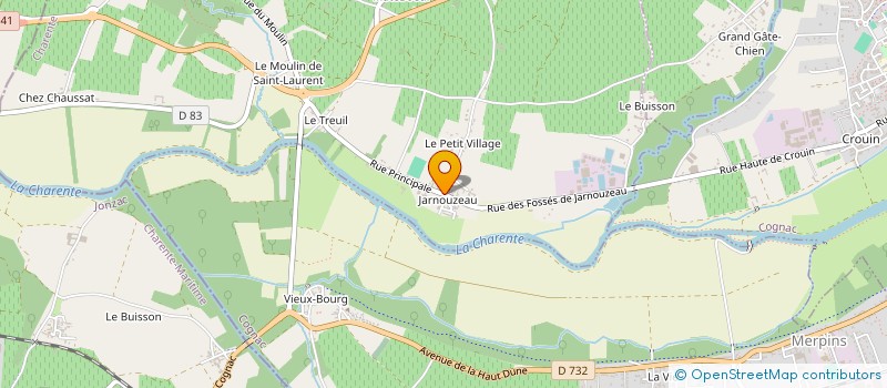 localisation de l'entreprise MONSIEUR FABRICE DOUBLET à SAINT-LAURENT-DE-COGNAC