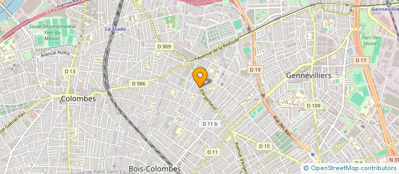 localisation de l'entreprise MONSIEUR FABRICE FACORAT à BOIS-COLOMBES
