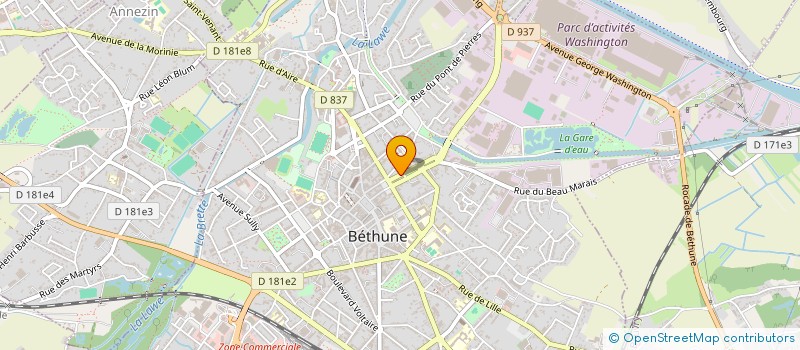 localisation de l'entreprise MONSIEUR FABRICE HERVET  BETHUNE