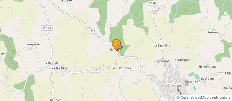 localisation de l'entreprise MONSIEUR FABRICE HUIBAN  QUERRIEN