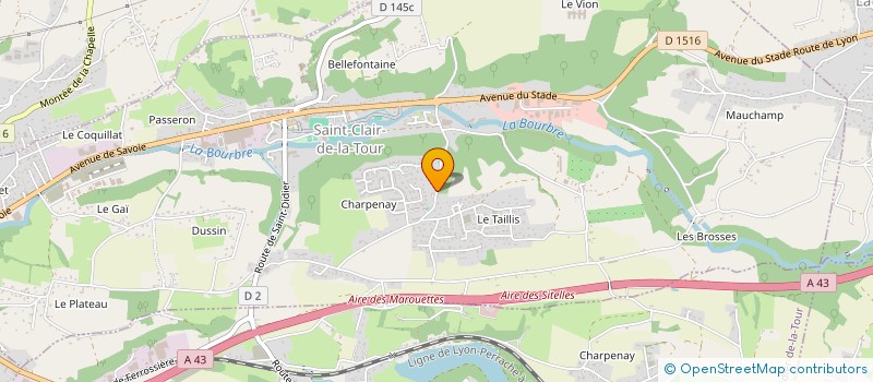 localisation de l'entreprise MONSIEUR FABRICE LEILLARD  SAINT-CLAIR-DE-LA-TOUR