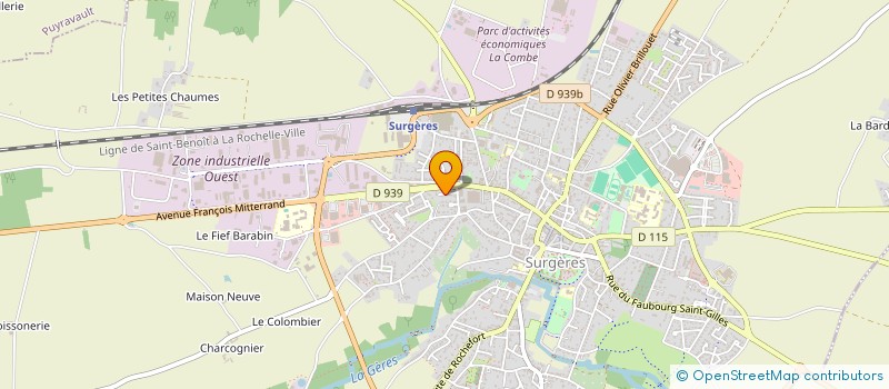 localisation de l'entreprise MONSIEUR FABRICE STELLA  SURGERES