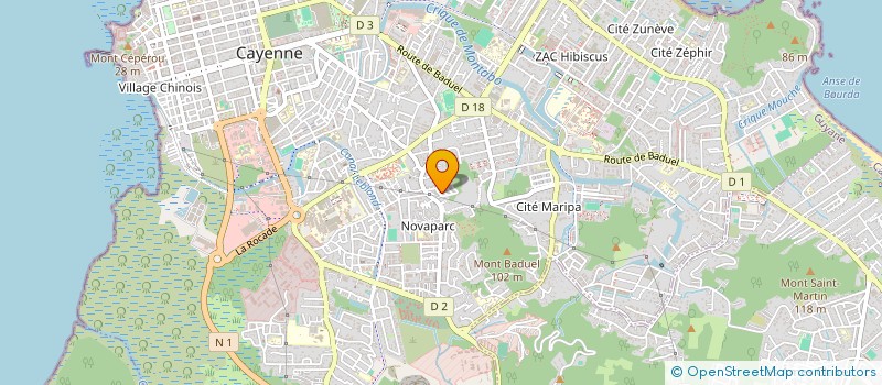 localisation de l'entreprise MONSIEUR FELISSON BRUTUS  CAYENNE