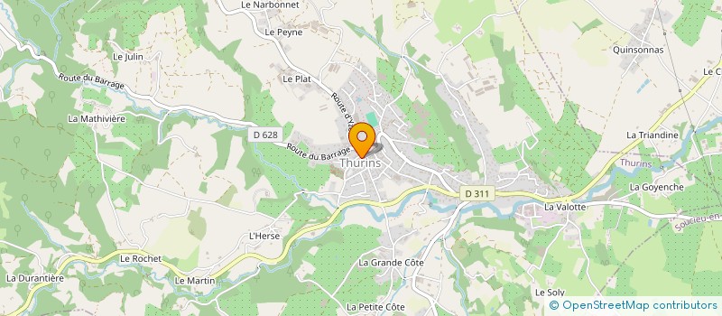 localisation de l'entreprise MONSIEUR FELIX GUINAND  THURINS