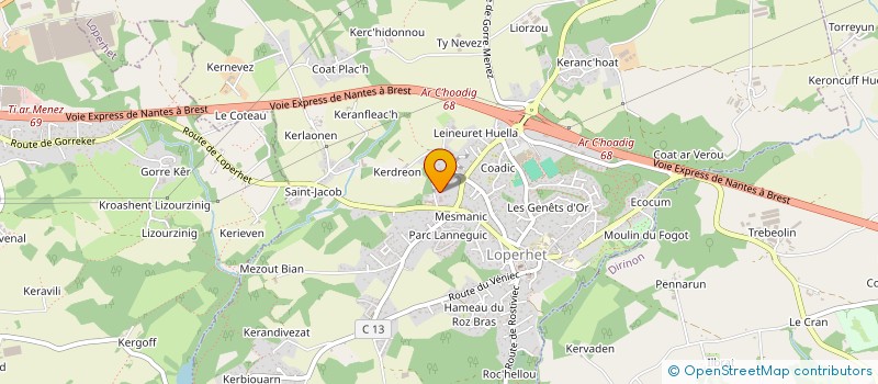 localisation de l'entreprise MONSIEUR FLAVIEN HUET  LOPERHET