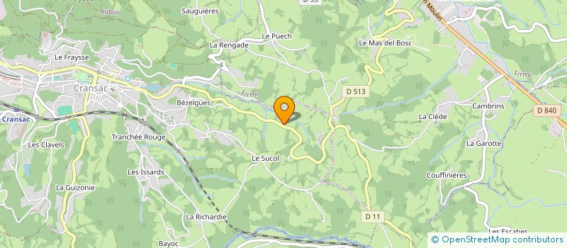 localisation de l'entreprise MONSIEUR FRANCIS CALMELS à CRANSAC