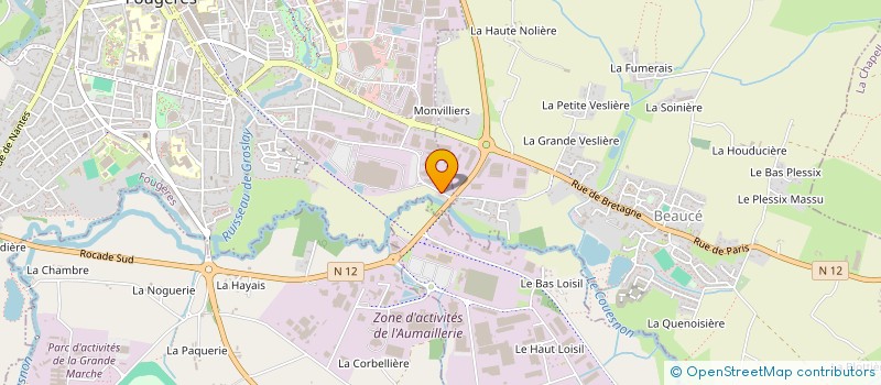 localisation de l'entreprise MONSIEUR FRANCIS HELLEUX  FOUGERES