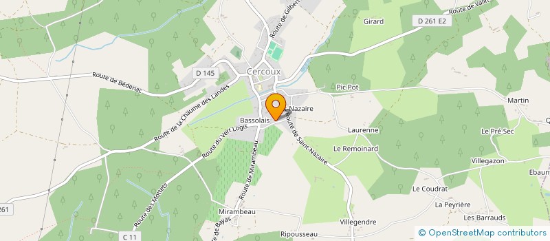 localisation de l'entreprise MONSIEUR FRANCIS VALTEAU à CERCOUX