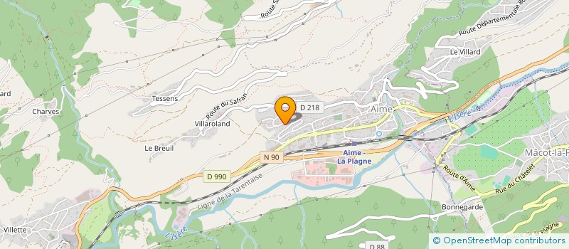 localisation de l'entreprise MONSIEUR FRANCK BRUN à AIME-LA-PLAGNE