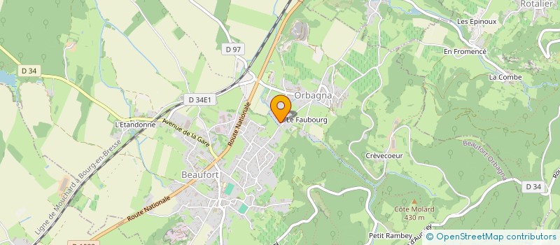 localisation de l'entreprise MONSIEUR FRANCK MOYNE  BEAUFORT-ORBAGNA