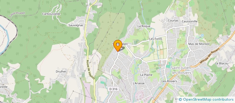 localisation de l'entreprise MONSIEUR FRANCK ROUCOLLE  SAINT-JULIEN-LES-ROSIERS