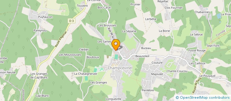 localisation de l'entreprise MONSIEUR FRANCK SAUSSOT à CHAMPCEVINEL