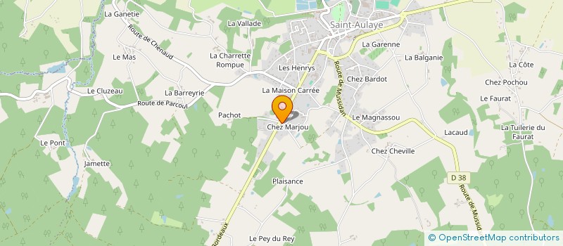 localisation de l'entreprise MONSIEUR FRANCK VINCENT  SAINT AULAYE-PUYMANGOU