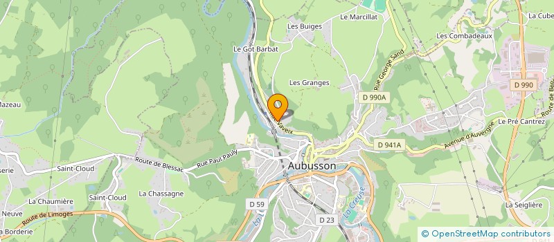 localisation de l'entreprise MONSIEUR FRANTZ AVRIL à AUBUSSON