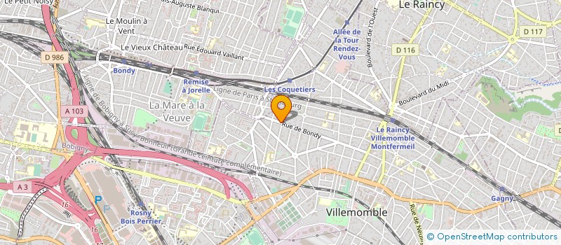 localisation de l'entreprise MONSIEUR FREDERIC BELLEMERE à VILLEMOMBLE