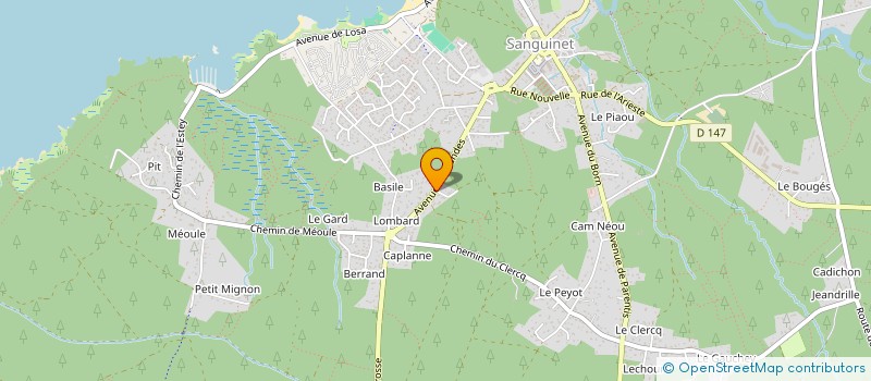 localisation de l'entreprise MONSIEUR FREDERIC BETEILLE  SANGUINET