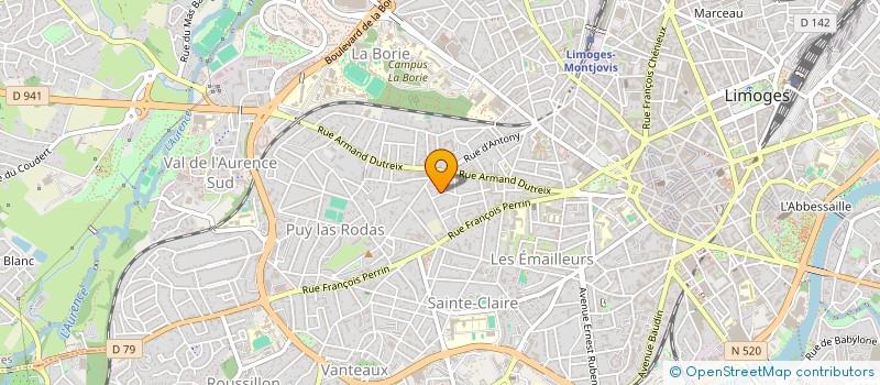 localisation de l'entreprise MONSIEUR FREDERIC BOUYGUE à LIMOGES