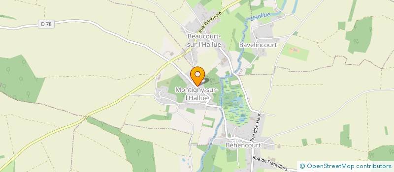 localisation de l'entreprise MONSIEUR FREDERIC DUBOILLE  MONTIGNY-SUR-L'HALLUE