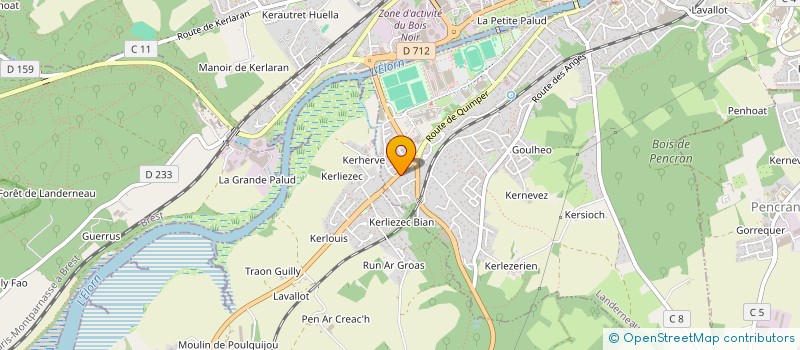 localisation de l'entreprise MONSIEUR FREDERIC KRAWEC  LANDERNEAU