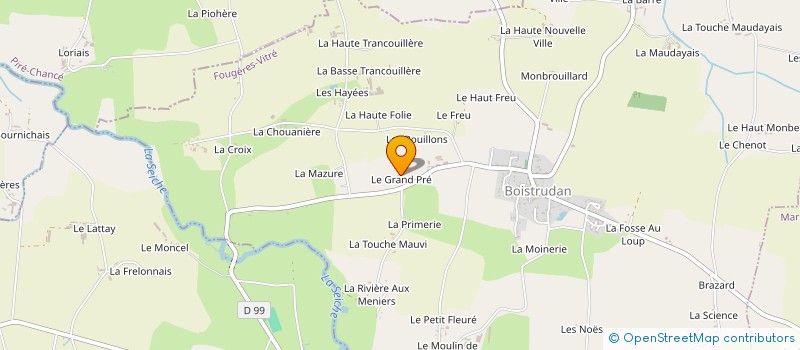 localisation de l'entreprise MONSIEUR FREDERIC POIRIER  BOISTRUDAN