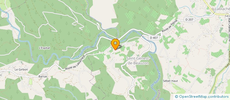 localisation de l'entreprise MONSIEUR FREDERIC PRAT  SAINT-GENEST-DE-BEAUZON