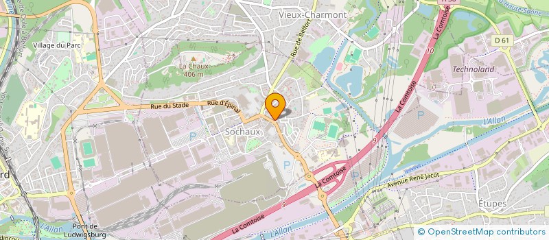 localisation de l'entreprise MONSIEUR FREDERIC THOLOMIER  SOCHAUX