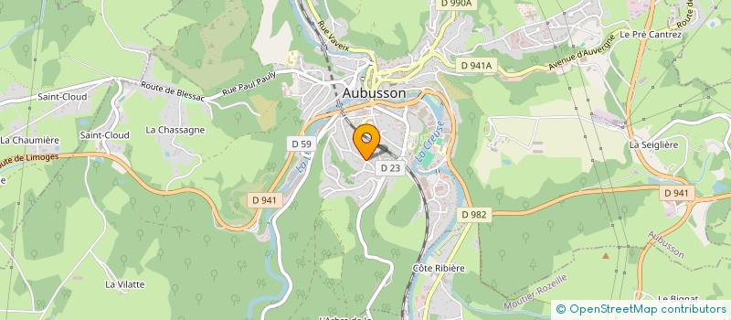 localisation de l'entreprise MONSIEUR GABRIEL BOURCY à AUBUSSON