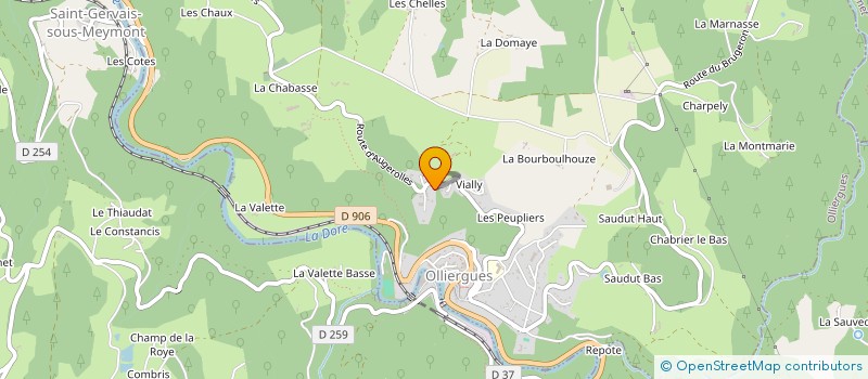 localisation de l'entreprise MONSIEUR GAETAN CHAMORET  OLLIERGUES