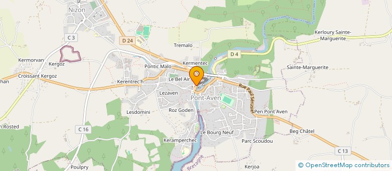 localisation de l'entreprise MONSIEUR GAETAN GROSVALLET à PONT-AVEN