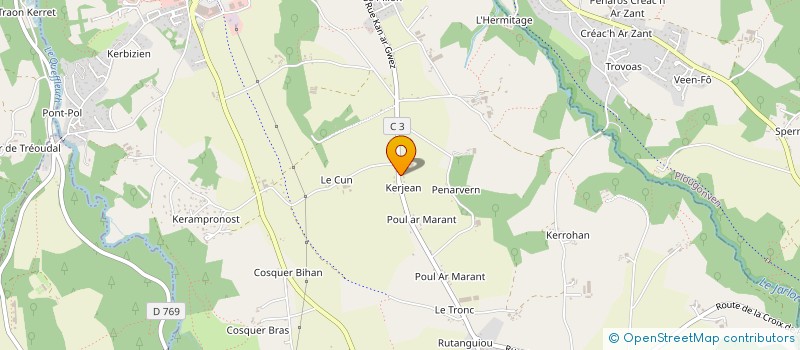 localisation de l'entreprise MONSIEUR GAETAN KERGOAT  PLOURIN-LES-MORLAIX