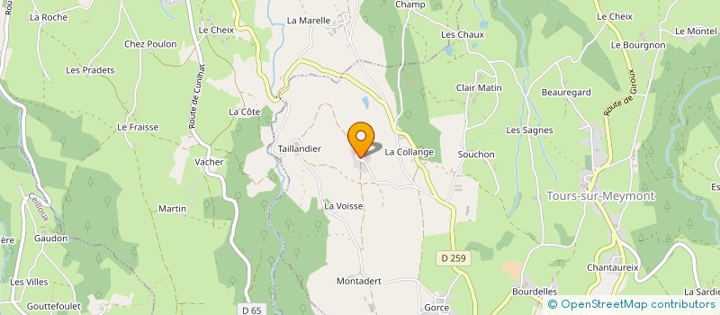 localisation de l'entreprise MONSIEUR GAETAN PORTE  TOURS-SUR-MEYMONT