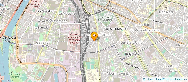 localisation de l'entreprise MONSIEUR GAETAN PROT  LYON 8EME