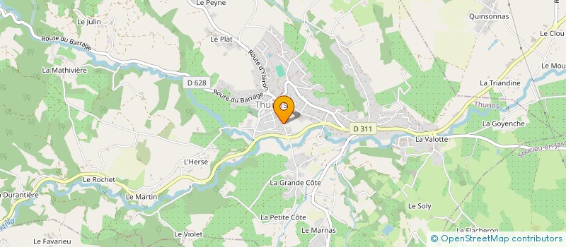 localisation de l'entreprise MONSIEUR GAETAN TORRILHON  THURINS