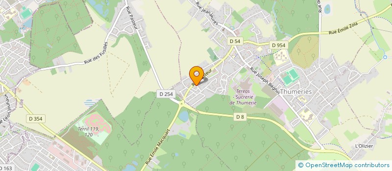 localisation de l'entreprise MONSIEUR GEOFFREY CRESPEL  THUMERIES