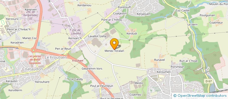 localisation de l'entreprise MONSIEUR GEOFFREY JESTIN  GUIPAVAS