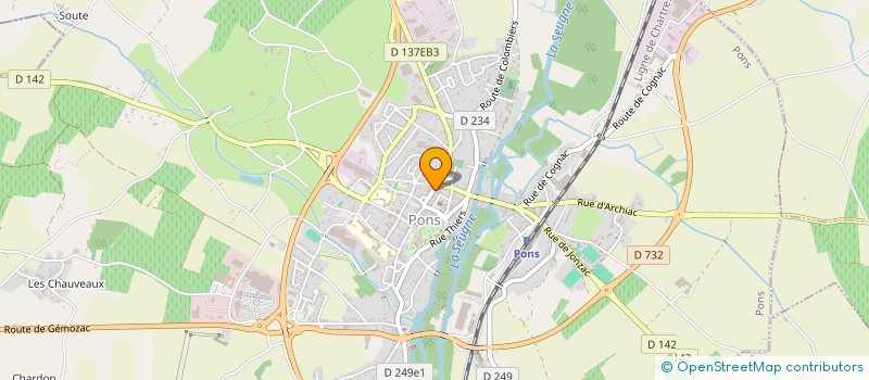 localisation de l'entreprise MONSIEUR GEOFFREY PELAUD  PONS