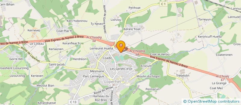 localisation de l'entreprise MONSIEUR GEORGES BARRERE à LOPERHET