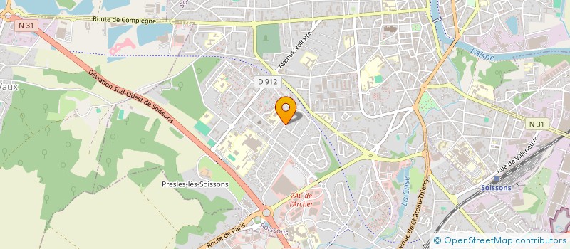 localisation de l'entreprise MONSIEUR GEORGES MOLIERE à SOISSONS