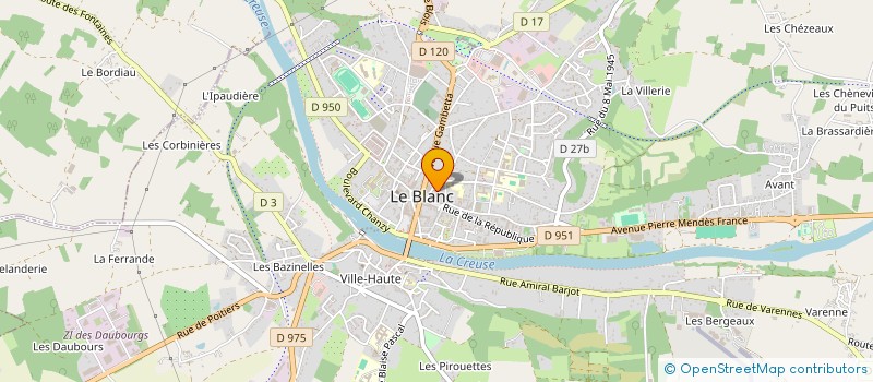 localisation de l'entreprise MONSIEUR GEORGES ROMAIN à LE BLANC