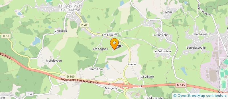 localisation de l'entreprise MONSIEUR GERARD AGEORGES  SAINT-SULPICE-LE-GUERETOIS