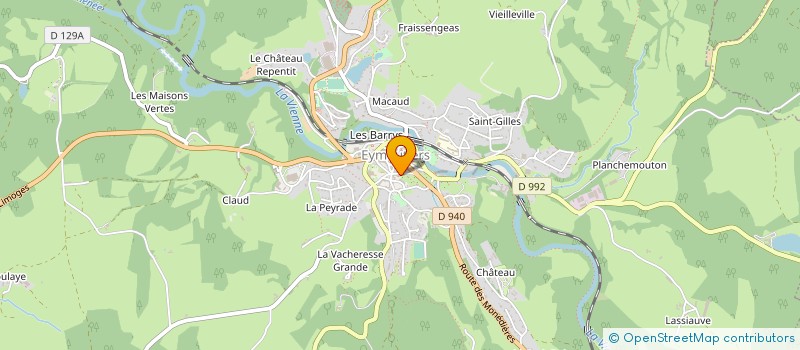 localisation de l'entreprise MONSIEUR GERARD CHASTEING à EYMOUTIERS