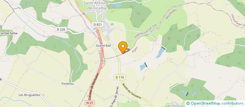 localisation de l'entreprise MONSIEUR GERARD DELBREL  SAINT-ANTOINE-DE-FICALBA