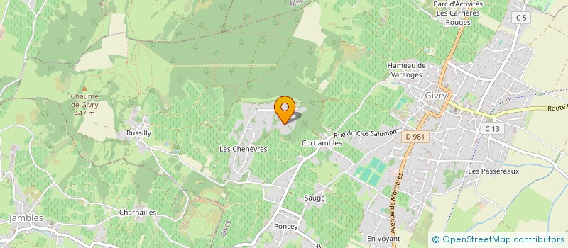 localisation de l'entreprise MONSIEUR GERARD DESCHAMPS à GIVRY