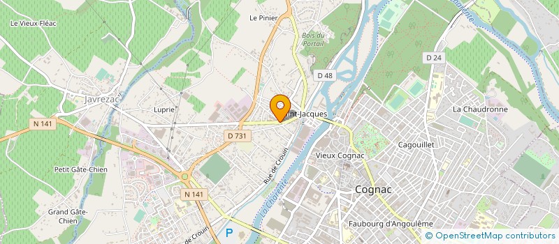 localisation de l'entreprise MONSIEUR GERARD GRUA à CHATEAUBERNARD